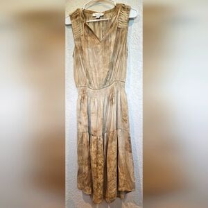 Madison Grey Neutral Light Weight Sleeveless Midi Dress Size Medium